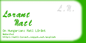lorant matl business card